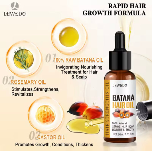 Lewedo Naturals Batana Oil Fast Hair Growth for Men Women Pure Batana Oil Nourish Shiny Hair Healthy Hair Care Anti Hair Loss