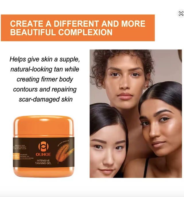 Intensive Tanning Gel Natural Tanning Accelerator Cream Gel Brown Tanning Gel for Sunbeds & Outdoor Sun